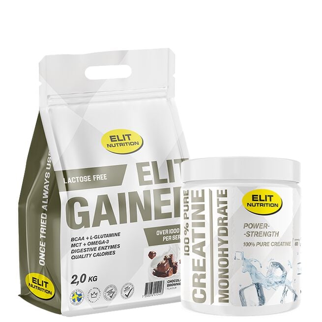 100% Pure Kreatin Monohydrat 300 g + Laktosefri Gainer 2 kg