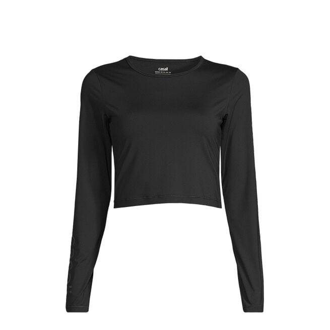 Graphic Crop Long Sleeve, Black
