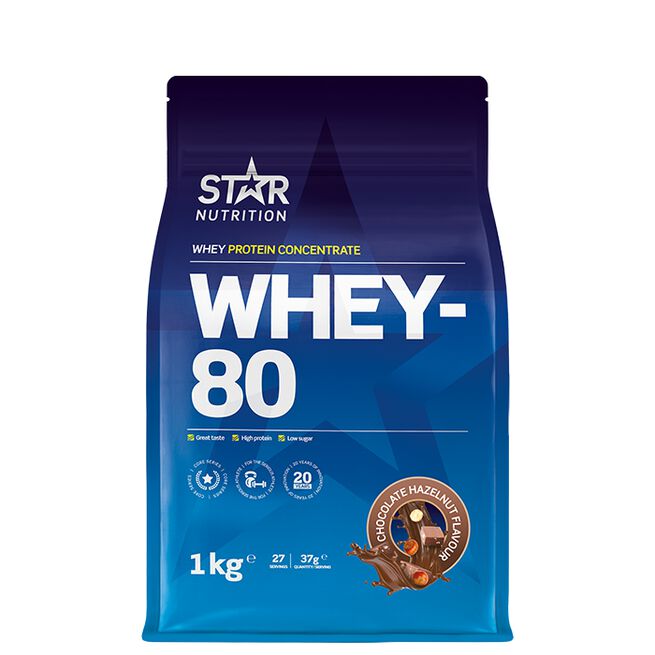 Whey-80 Myseprotein 1 kg Chocolate Hazelnut