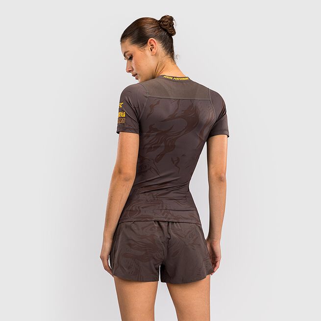 UFC Fusion Women's Short Sleeve Rashguard Solid Earthen Brown