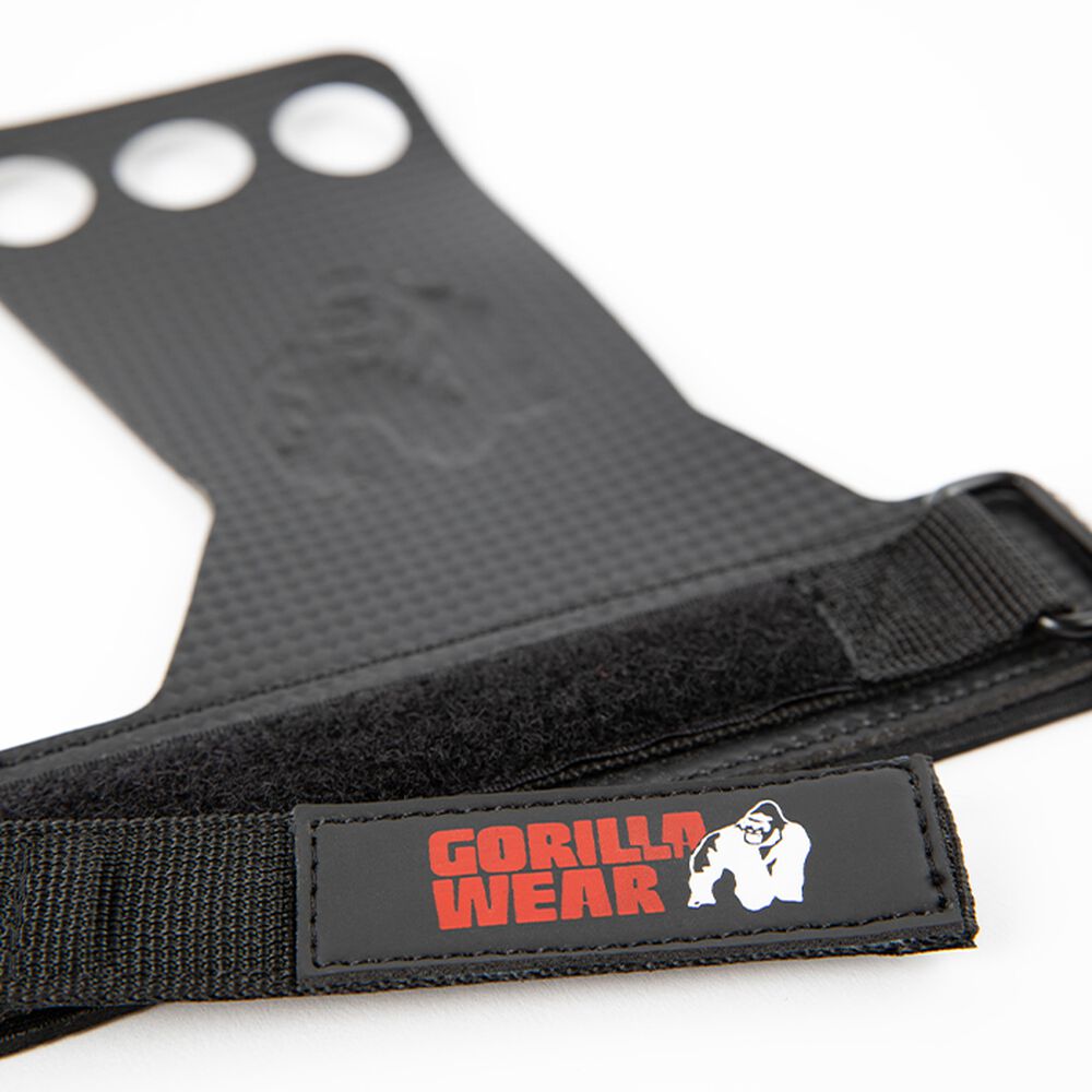 Gorilla Wear 3-Hole Carbon Lifting Grips Svart, bilde 3 av 3