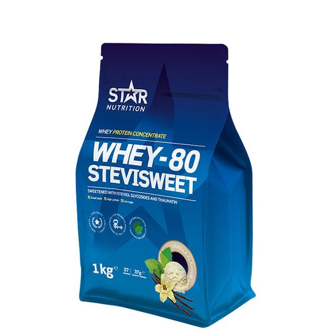 Whey-80 SteviSweet Myseprotein 1 kg Vanilla