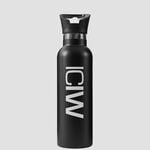 ICANIWILL Stainless Steel Water Bottle 600 ml Black White