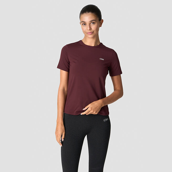 Training T-Shirt High Neck Wmn, Burgundy