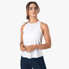 High Neck Tank Top, White Treningssinglet Hvit