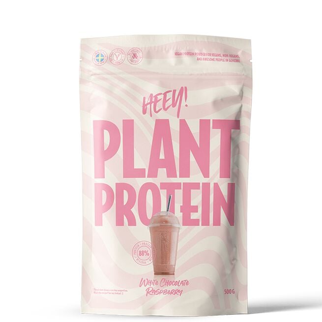 Vegansk Protein 500 g Hvit Sjokolade Bringebær