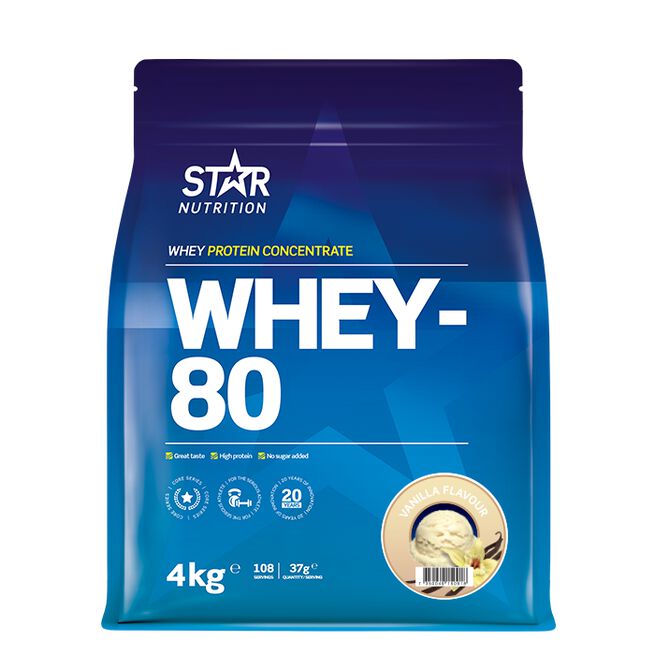 Whey-80 Myseprotein 4 kg Vanilj