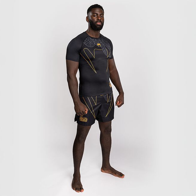Serpenti Rashguard Kort Erme Svart Sølv Gull
