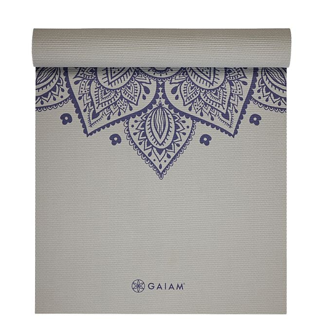 Gaiam Sustained Grey Sundial Flower Yoga Mat 5 mm
