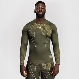 Venum Serpenti Rashguards Long Sleeves Kaki/Bronze/Ivory, L  Serpenti Rashguard Lang Erme Khaki Bronse Ivory