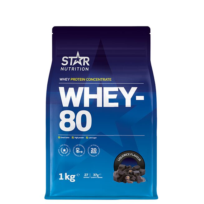 Star nutritio whey-80 protein shake Lakrits Liquorice