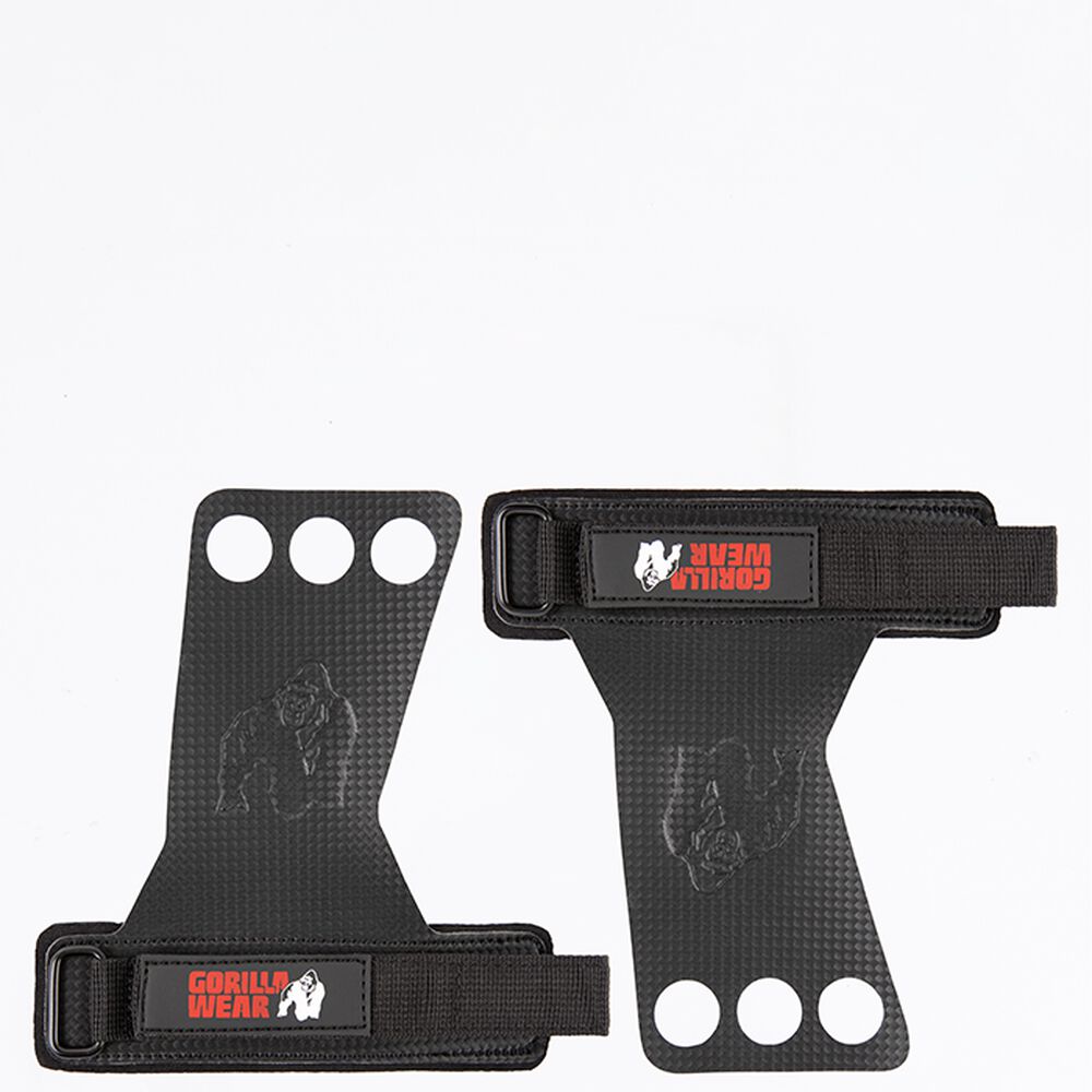 Gorilla Wear 3-Hole Carbon Lifting Grips Svart, bilde 1 av 3