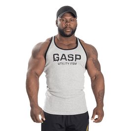 Ribbed T-back, Grey Melange, S  Ribbed T-back, Grey Melange