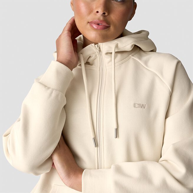Everyday Zip Hoodie Wmn, Cream