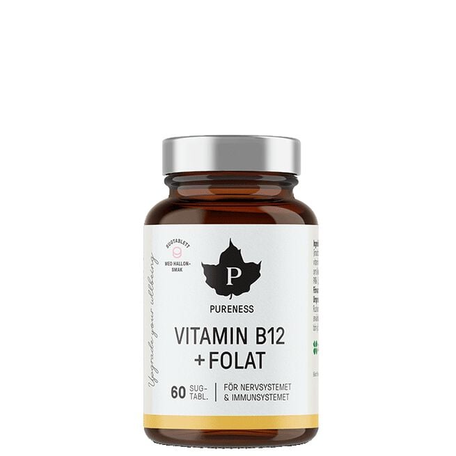 Vitamin B12 Plus Folat Bringebær 60 sugetabletter
