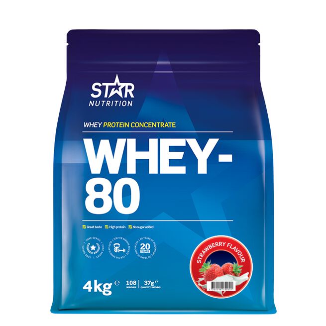 Whey-80 Myseprotein 4 kg Jordgubb