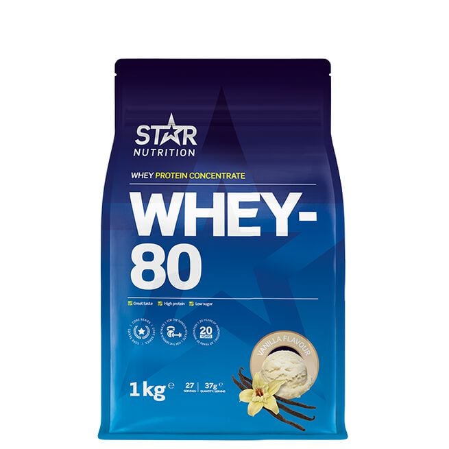 Whey-80 Myseprotein 1 kg Vanilj