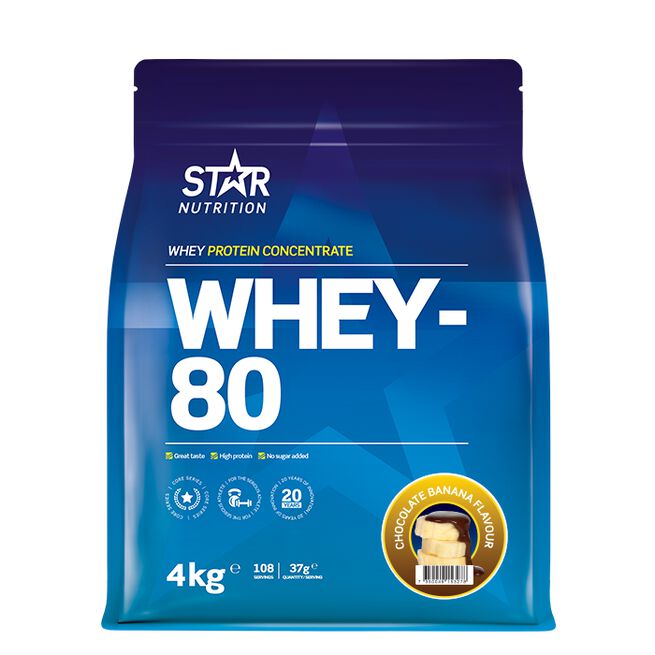 Whey-80 Myseprotein 4 kg Chokladbanan