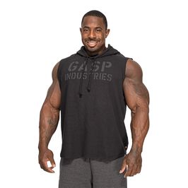 Gasp Thermal sl Hoodie, Washed Black Thermal Kortermet Hettegenser Svart