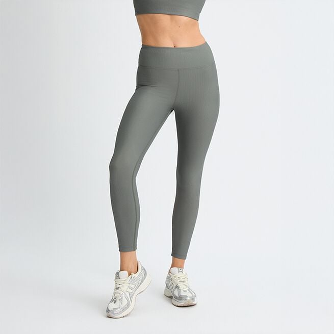 Ribbestrikkede Tights Grønn