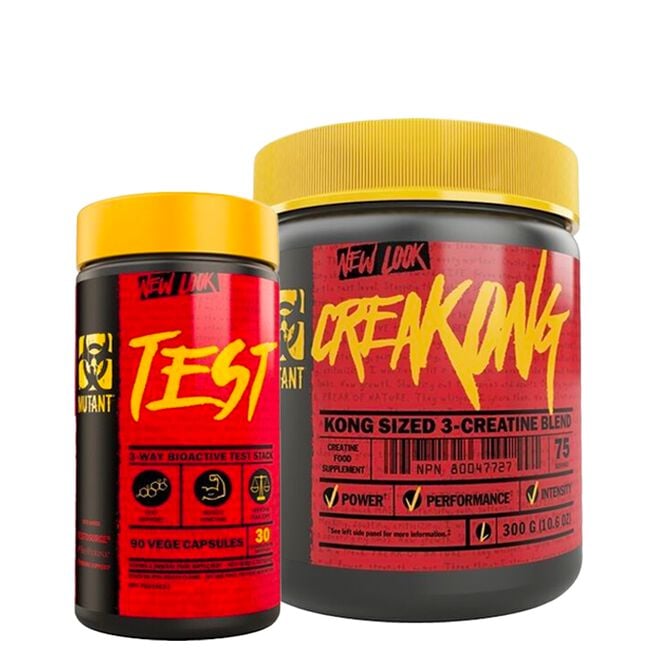 CreaKong Kreatin 300 g + Mutant Test Testosteron Kosttilskudd 90 kapsler