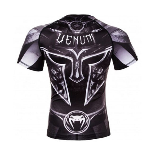 Venum Gladiator 3.0 Rashguard, Black/White, Short Sleeves, XL 