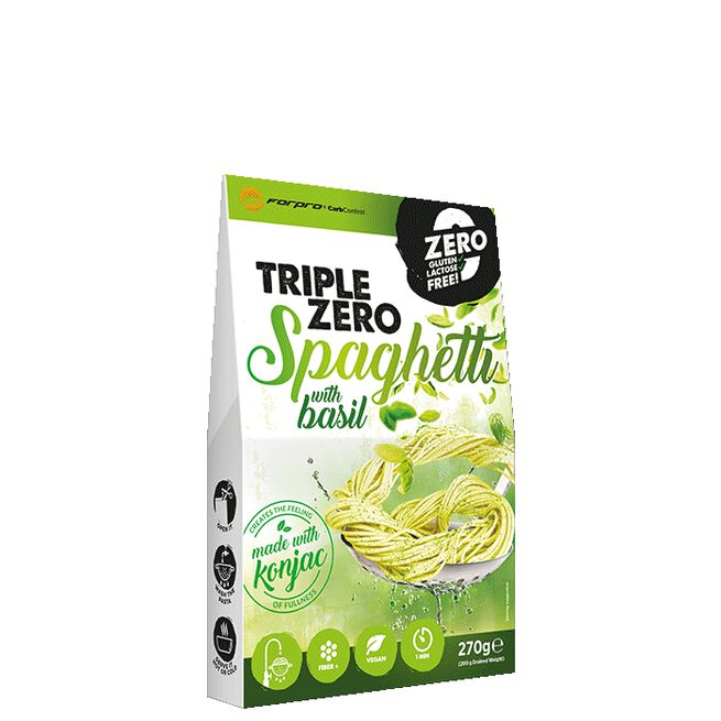 Triple Zero Pasta Lavkalori Spaghetti Basilikum 270 g