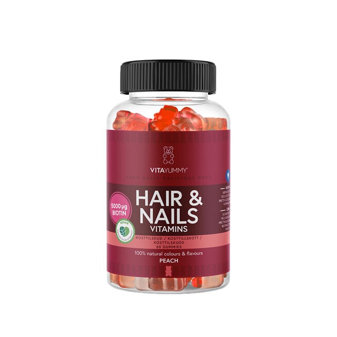 Hår & Negler Vitaminer 60 Gummies Fersken