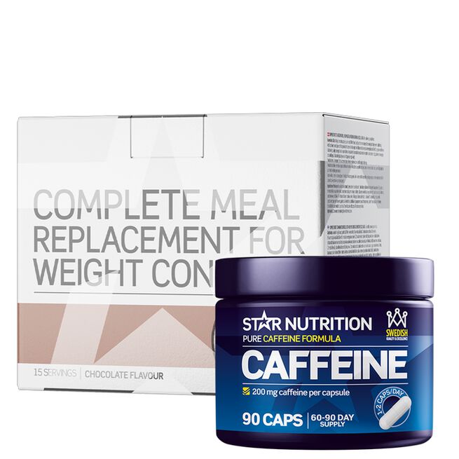 Complete Meal Måltidserstatning vektkontroll + koffeintabletter 200 mg 90 kapsler