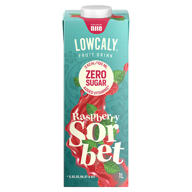 Lowcaly Fruktdrikk 1000 ml Raspberry Sorbet