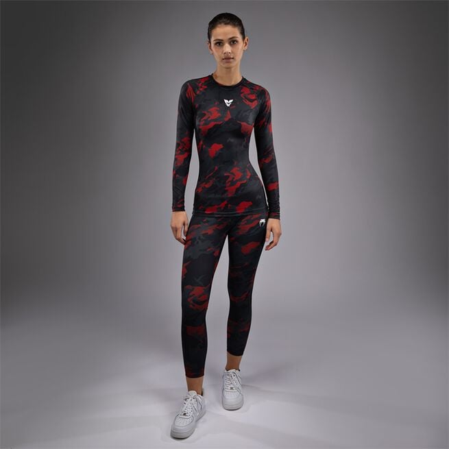 Venum X SOPHIA ROSE Rashguard Long Sleeves, Midnight Grey/Cherry Red