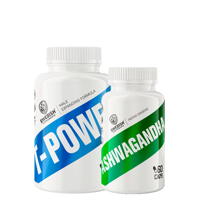 Ashwagandha 60 kapsler + T-Power Testo DAA 200 kapsler