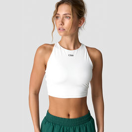 ICIW Contrast Cropped Tank Top, White Contrast Trenings-topp Hvit