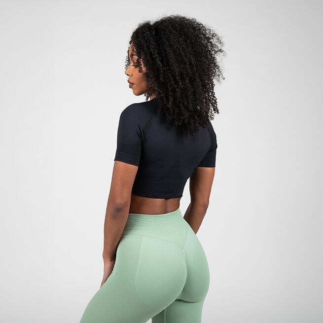 Whitney sømløs crop top svart