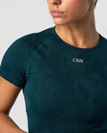 ICIW Camo Seamless Cropped T-shirt, Dark Teal