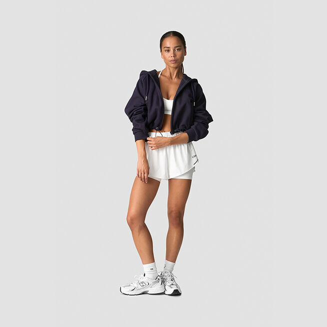 Everyday Cropped Zip Hoodie Wmn, Night Purple