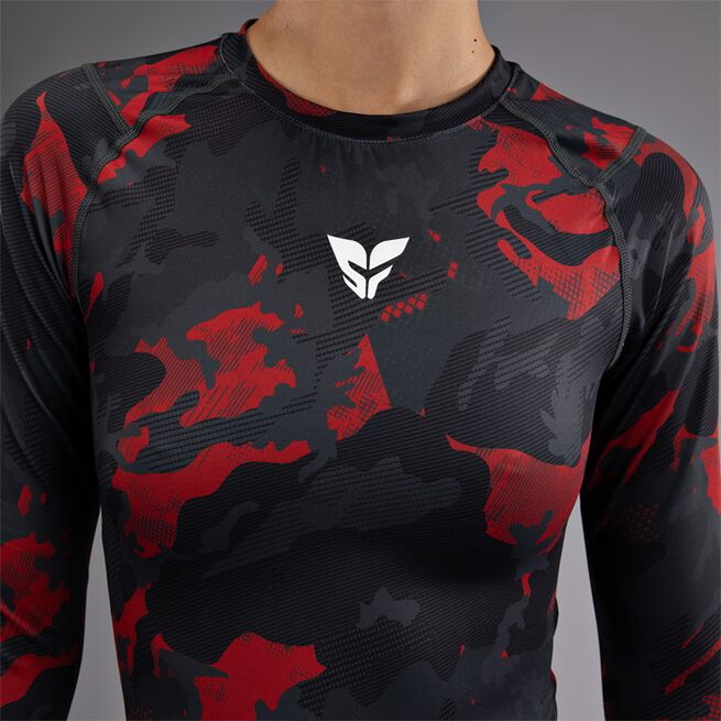 Venum X SOPHIA ROSE Rashguard Long Sleeves, Midnight Grey/Cherry Red