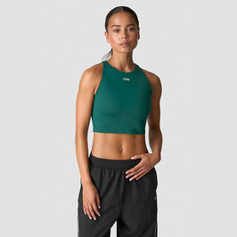 ICIW Contrast Cropped Tank Top, Deep Emerald Contrast Trenings-topp Grønn