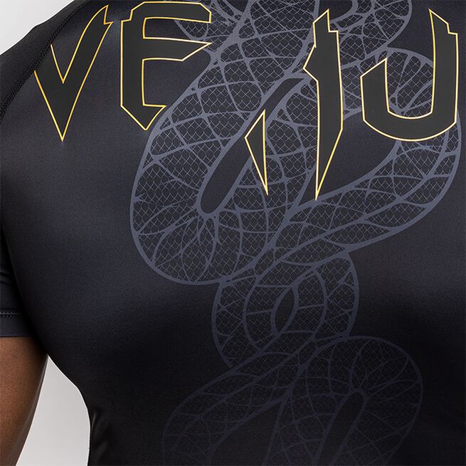 Serpenti Rashguard Kort Erme Svart Sølv Gull