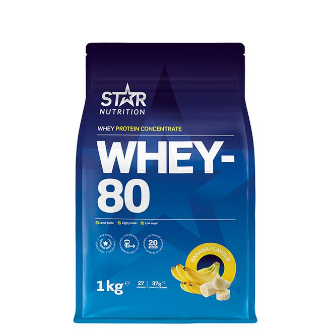Whey-80 Myseprotein 1 kg Banan