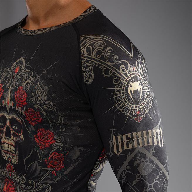 Santa Muerte 5.0 Langermet Rashguard Svart Gull