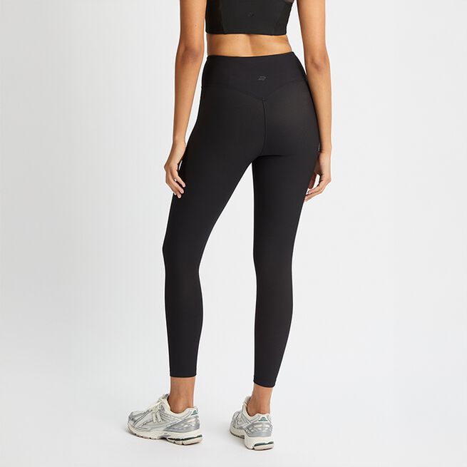 Ribbestrikkede Tights Svart