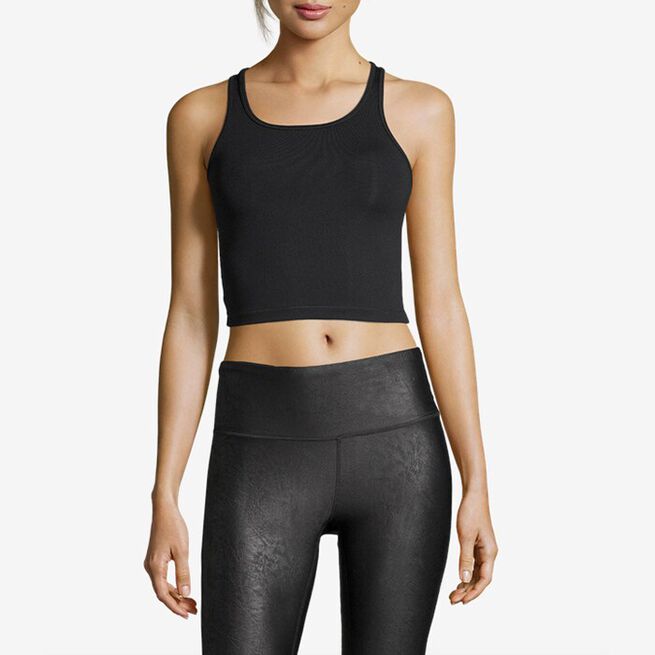 Crop Rib Racerback, Black, 36 