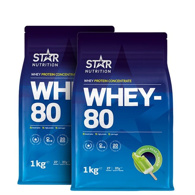 2 x Whey-80 Myseprotein 1 kg