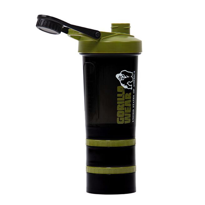 Shaker 2 Go Svart/Grønn 500 ml + 130 ml x 2