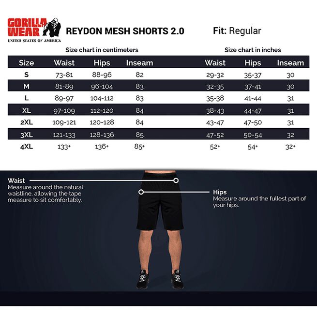 Reydon Mesh Shorts 2.0, Black, M 