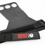 3-Hole Carbon Lifting Grips, Black