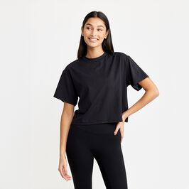Butter Soft Cropped Tee, Black, XS  Butter Trenings-T-skjorte Svart