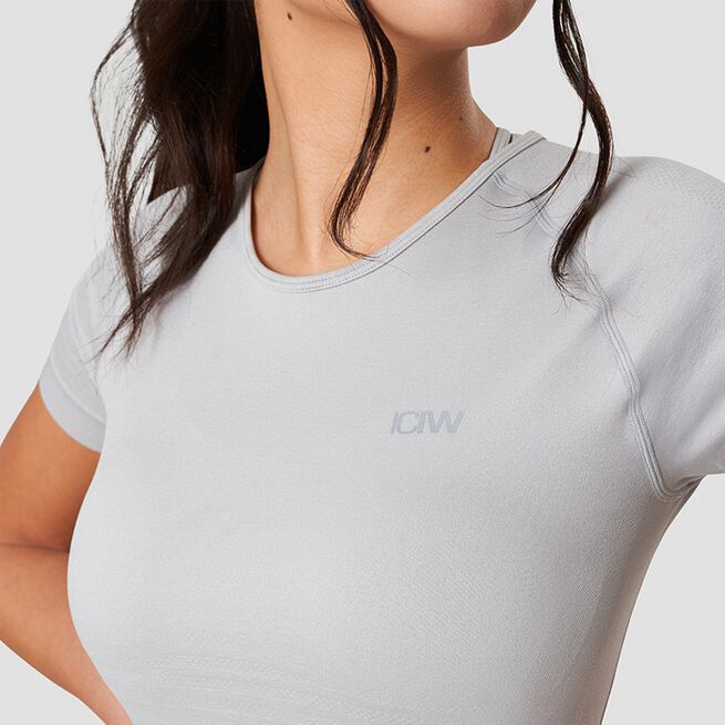 ICANIWILL Define Seamless Cropped T-shirt Light Grey
