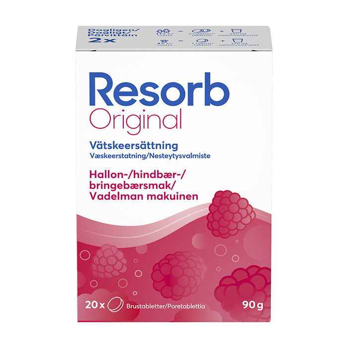 Resorb&reg; Original Bringeb&aelig;rsmak 20 stk Hallon